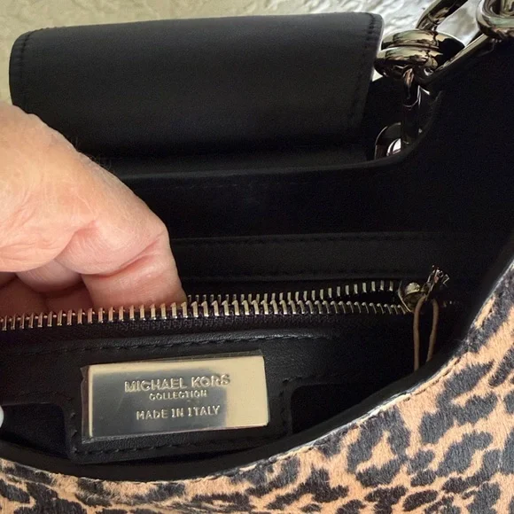 MICHAEL KORS COLLECTION Calf Hair Shoulder Bag with Stud Detail - Picture 14 of 16